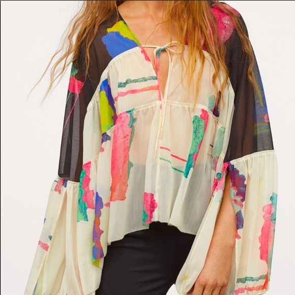 H&M Studio Collection Wide Cut Chiffon Blouse - Picture 3 of 7